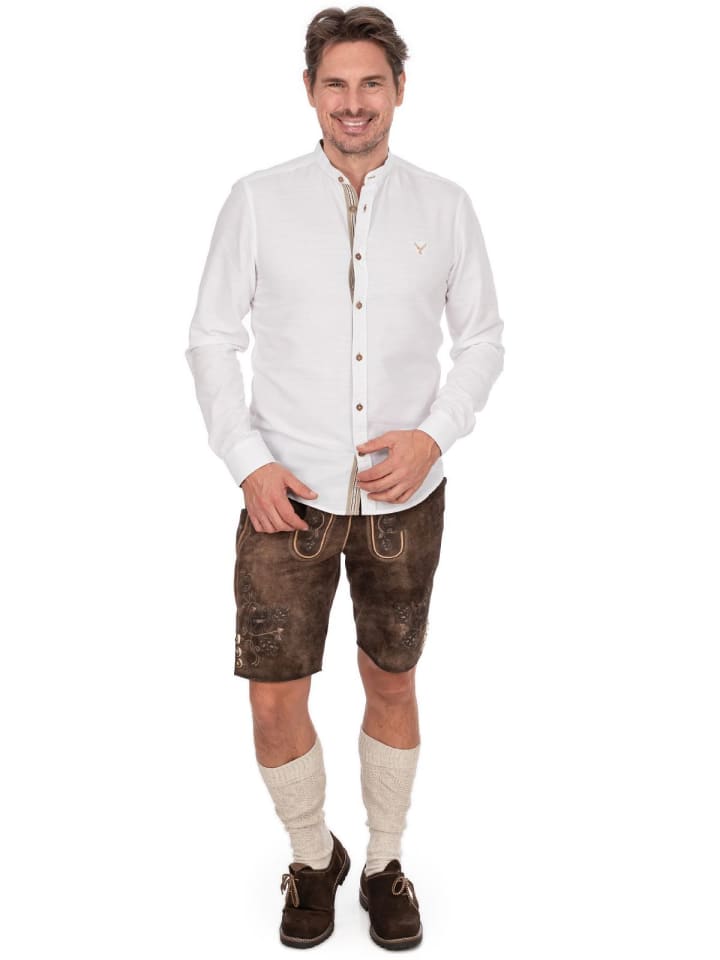 MarJo Stehkragenhemd ROLAND in weiß-erde günstig kaufen 3XL
