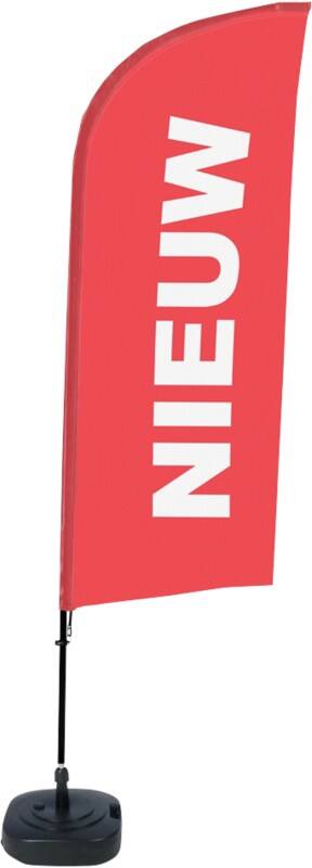 SHOWDOWN Strandflagge Nieuw Windform Rot 330 x 89 cm Einzel Aluminium