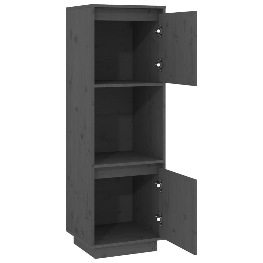 Tapferer Ping Highboard Highboard Grau 38x35x117 cm Massivholz Kiefer (1 St)