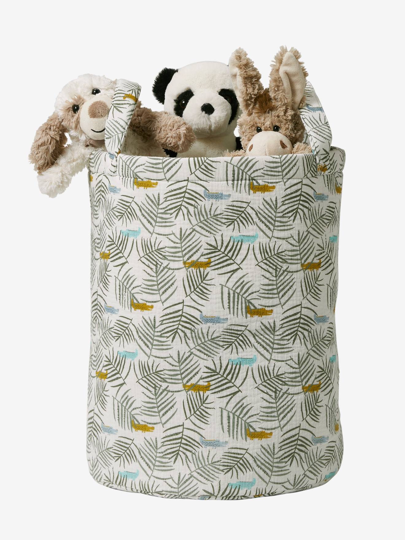 Panier en gaze de coton TREK blanc imprimé