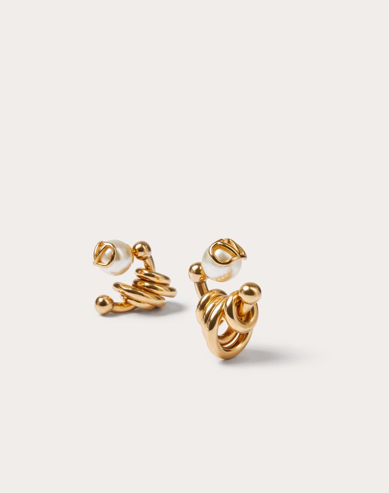 VLOGO SIGNATURE METALEN EN GLAZEN PAREL OORBELLEN