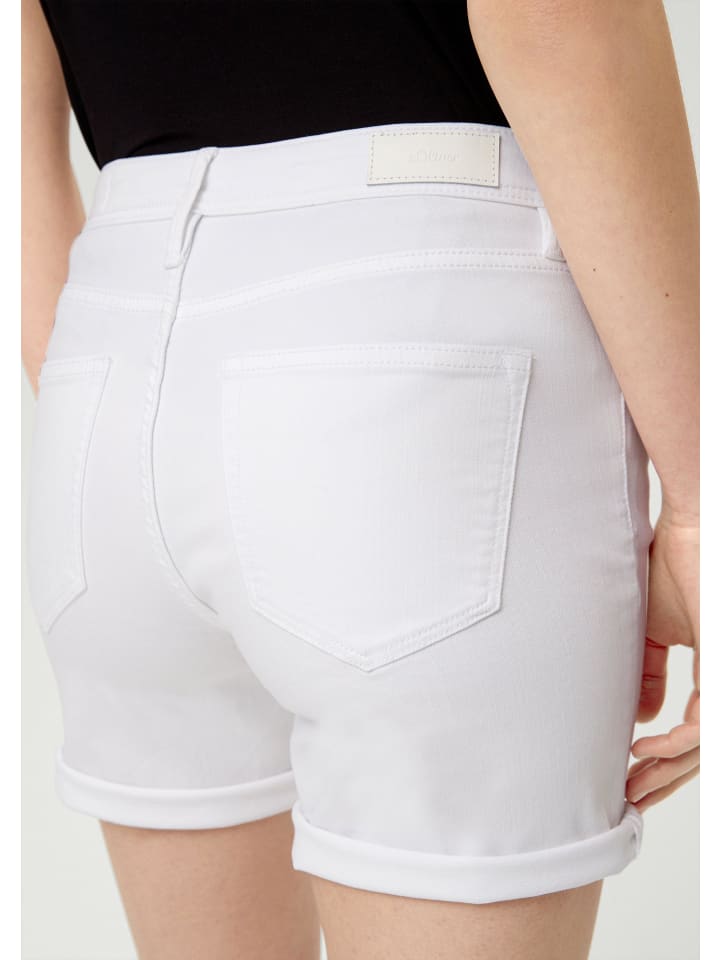s.Oliver Jeans-Hose kurz in Weiß günstig kaufen