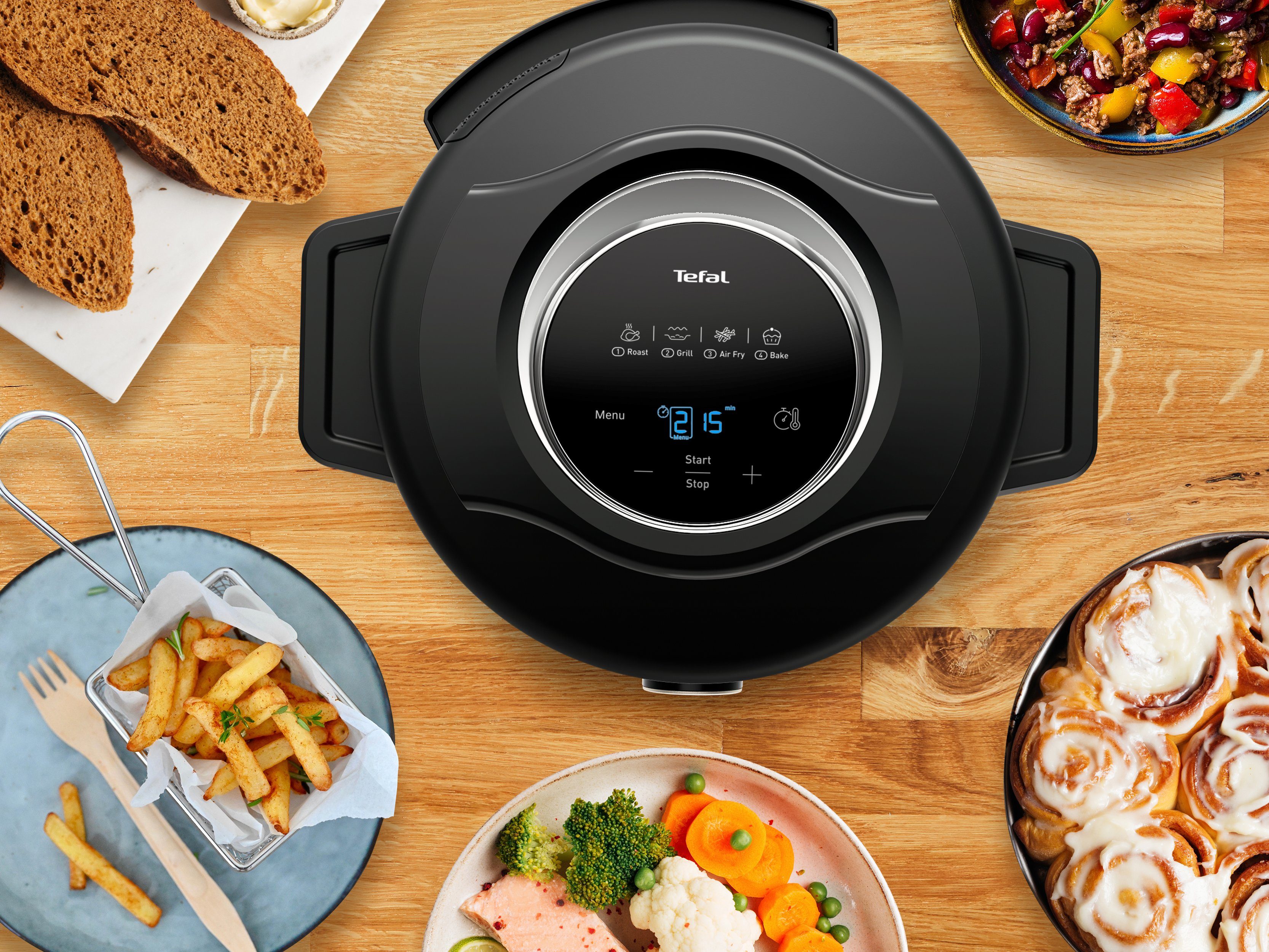 Tefal Multikocher CY7788 Turbo Cuisine & Fry, 1090 W, 7,6 l Schüssel, Schnellkochfunktion, 10 aut. Kochprogramme, 4 Extra Crisp Programme