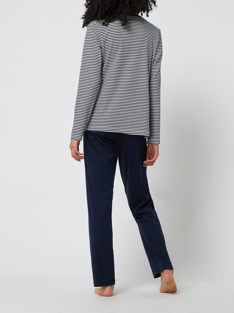 Pyjama aus Jersey Modell 'Paula' in marineblau