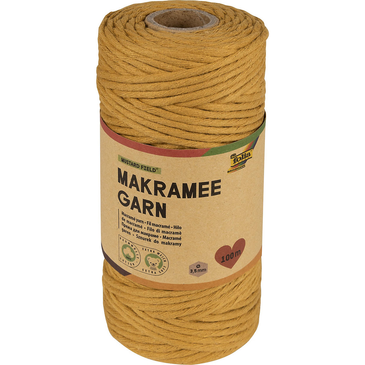 Makramee Garn MUSTARD FIELD 100m D 3,5mm