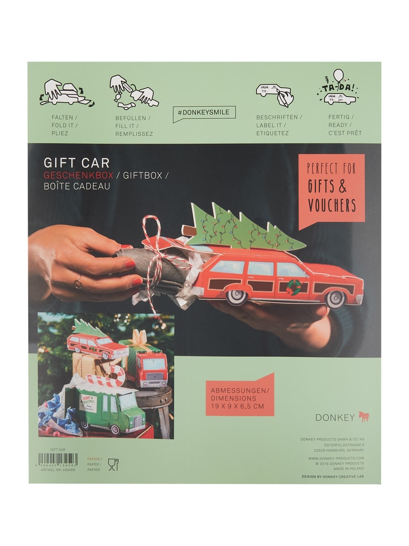 Unisex Geschenkbox mit Weihnachtsmotiv in rot