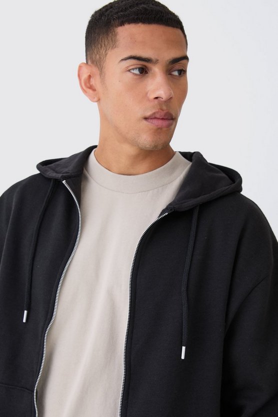Recycelter Oversize Hoodie mit Reißverschluss