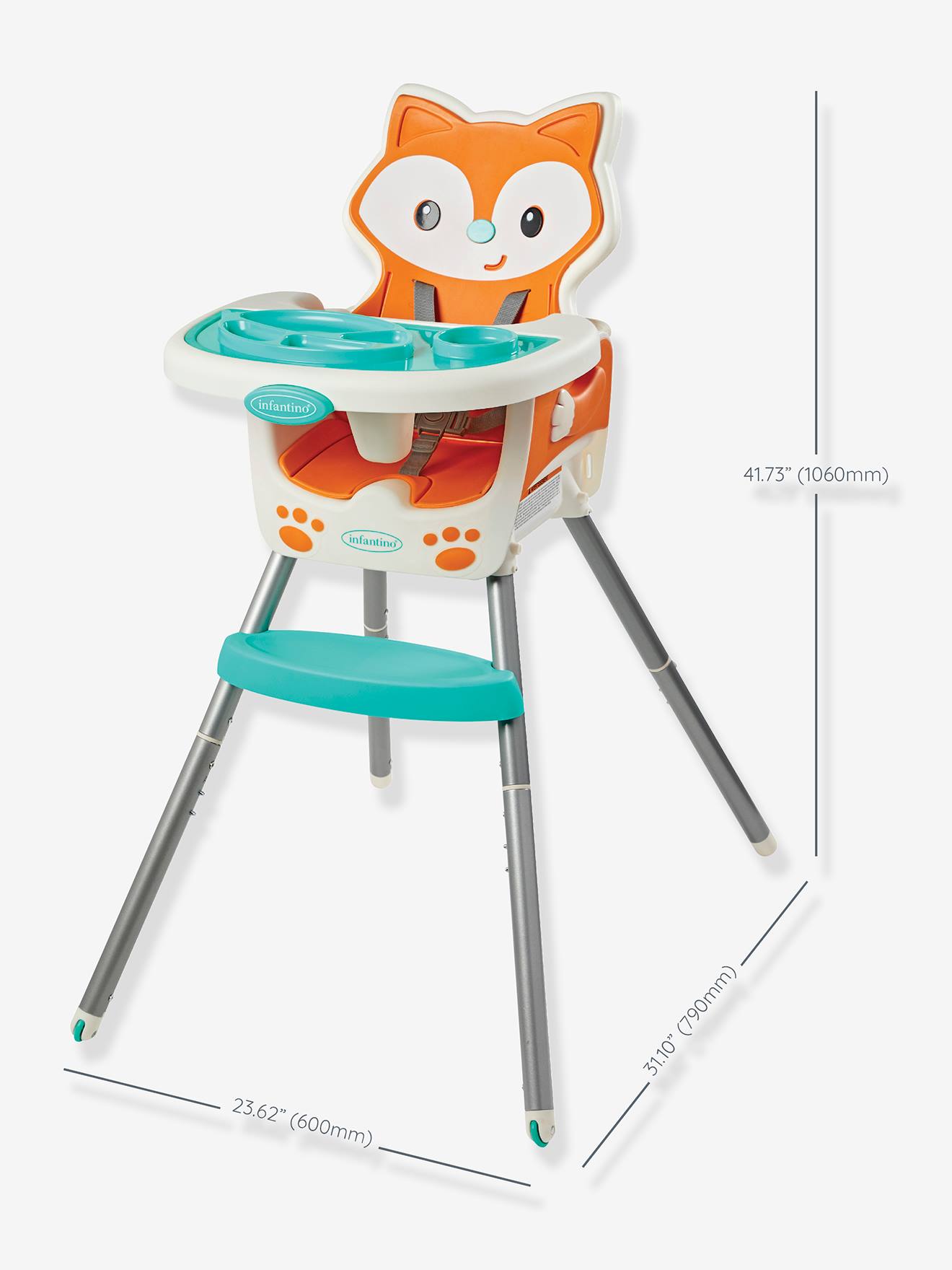 Infantino Baby 3-in-1-Hochstuhl INFANTINO, Fuchs - orange