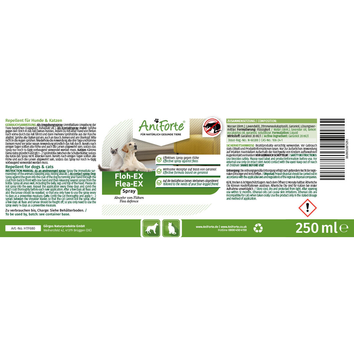 Aniforte Floh- & Zeckenmittel Aniforte Floh Ex Spray 250 ml