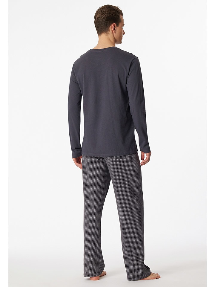 Schiesser Pyjama in Anthrazit günstig kaufen