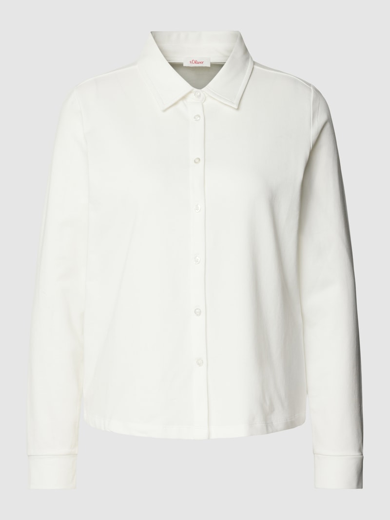 Hemdbluse mit Allover-Muster in offwhite