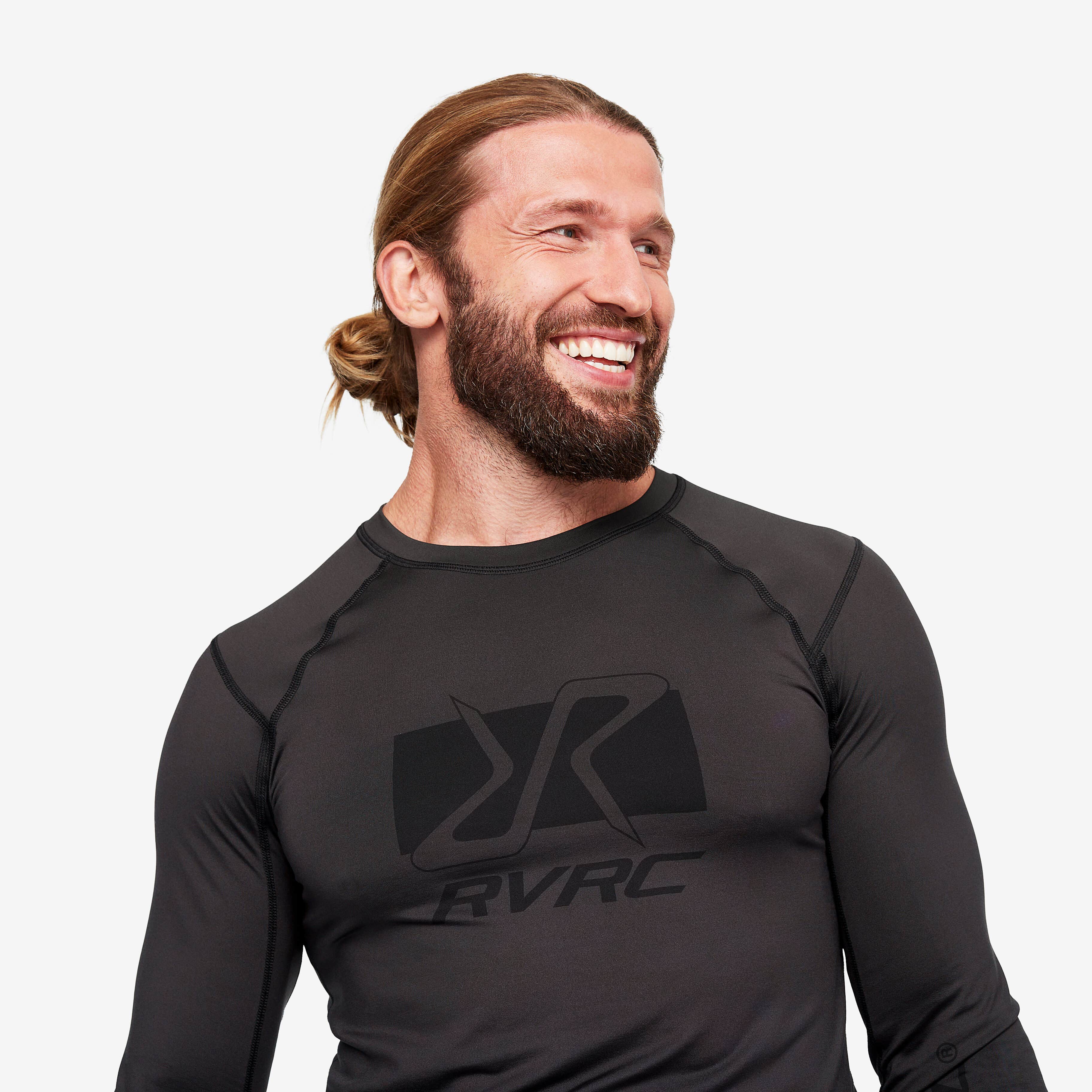Trail Long Sleeve Tee Homme Anthracite/Black
