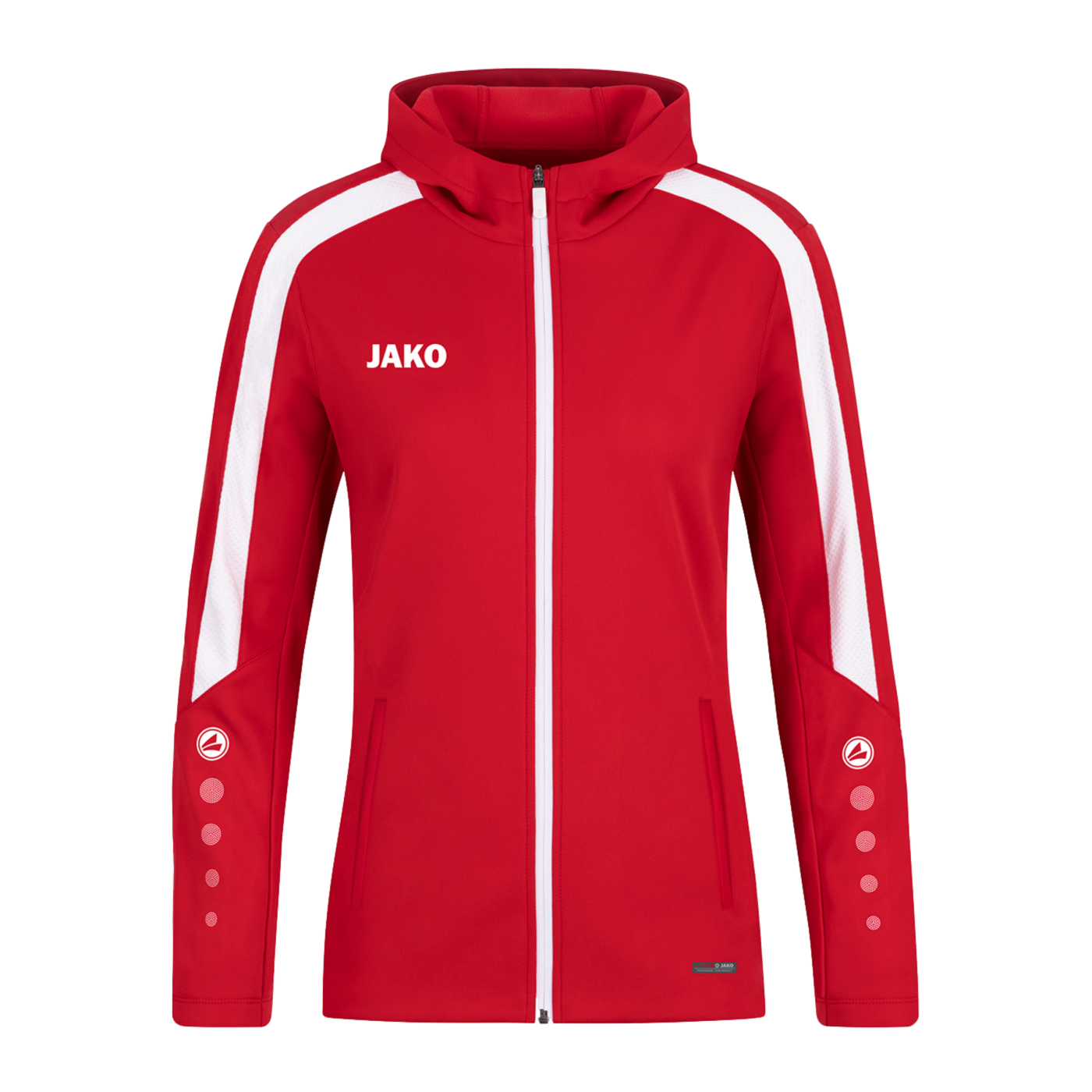 JAKO Power Kapuzenjacke Damen Rot Weiss F100