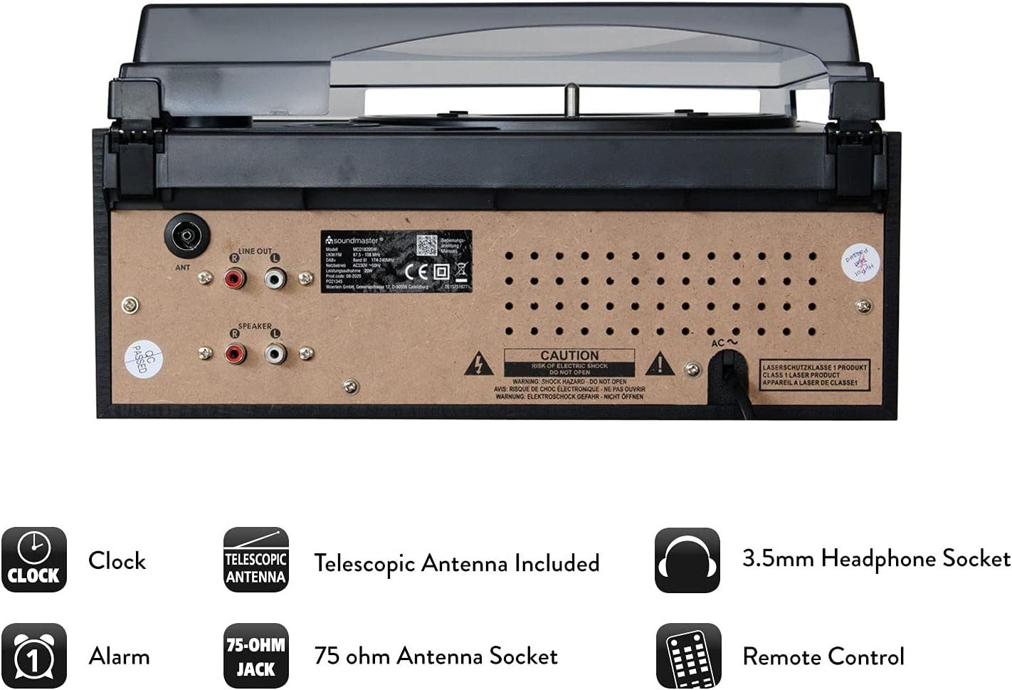 Soundmaster MCD1820SW DAB FM Music Centre CD Record Player USB SD Encoding Stereoanlage