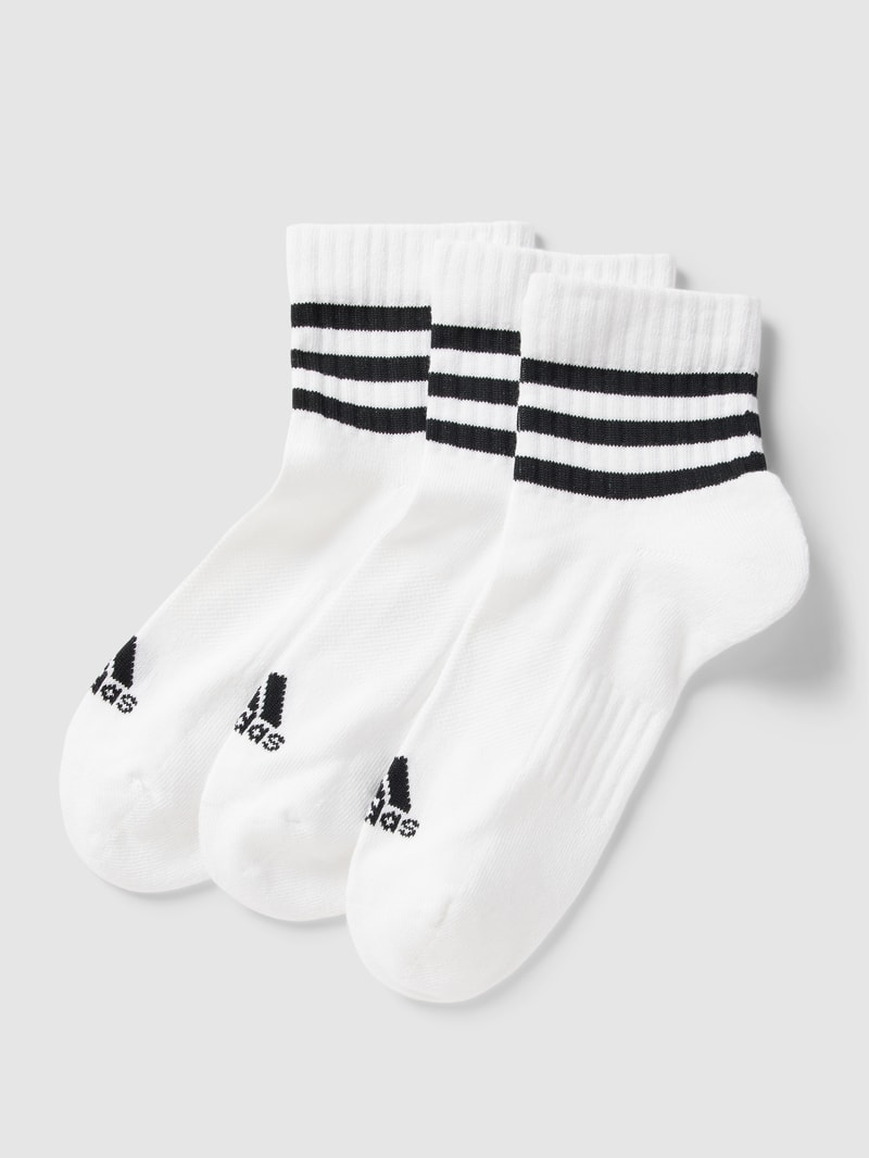 Damen Socken mit Label-Detail im 3er-Pack in weiß