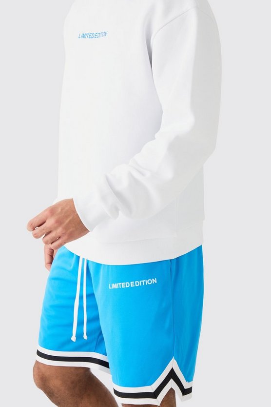 Oversize Limited Edition Sweatshirt und Basketball Mesh Shorts