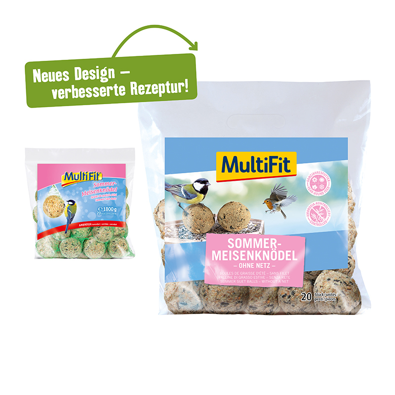 MultiFit Wildvogelfutter MultiFit Sommermeisenknödel ohne Netz 20 Stück