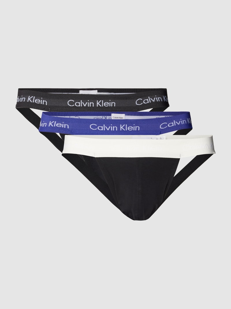 Jockstrap mit elastischem Logo-Bund im 3er-Pack in schwarz