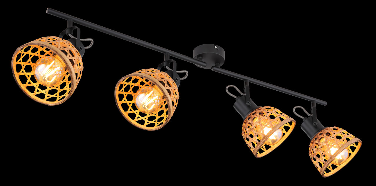 Globo Lighting - WENNA - Strahler Metall schwarz matt, 4x E27 LED