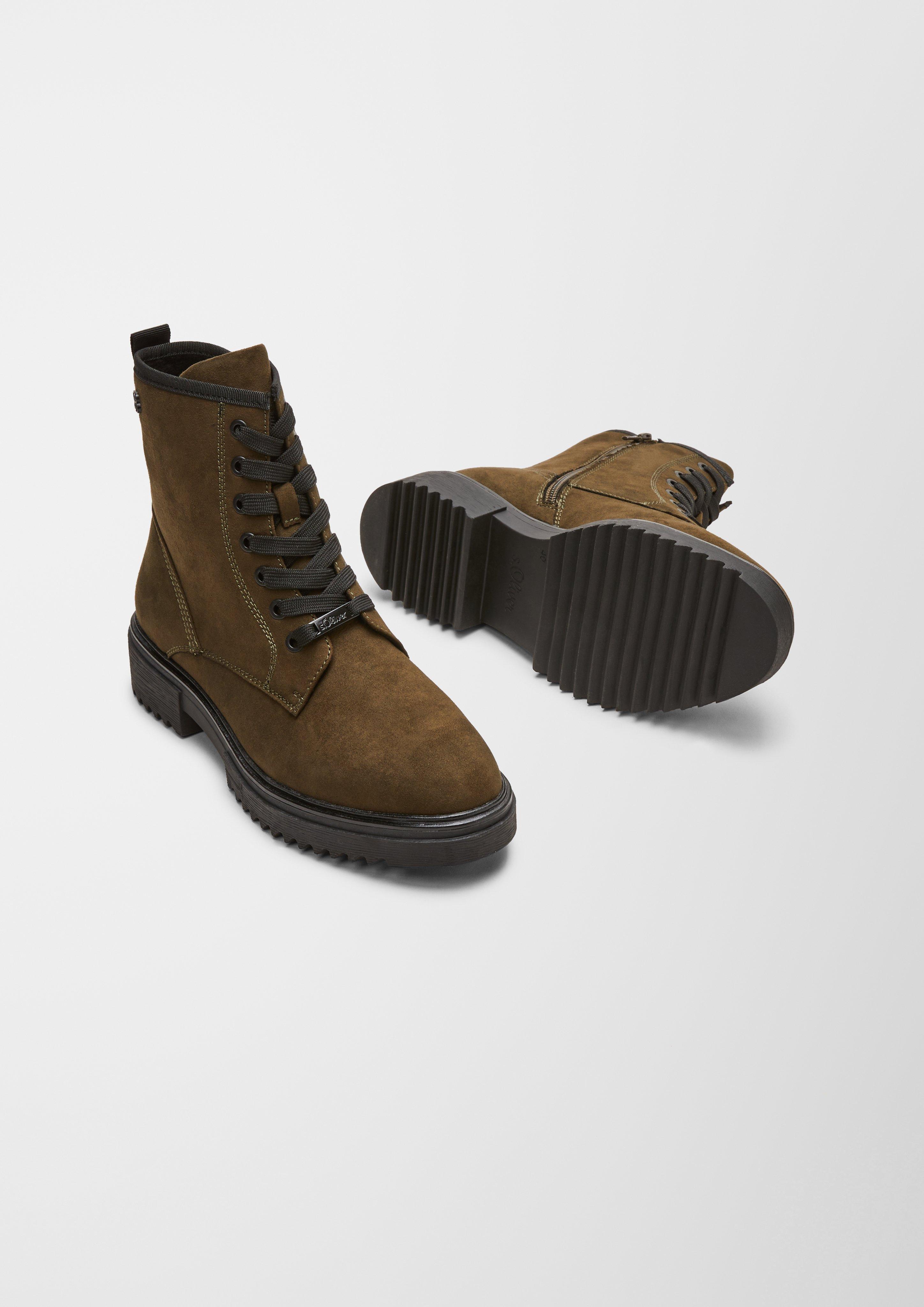 Schnürboots in Veloursleder-Optik  6006462-701