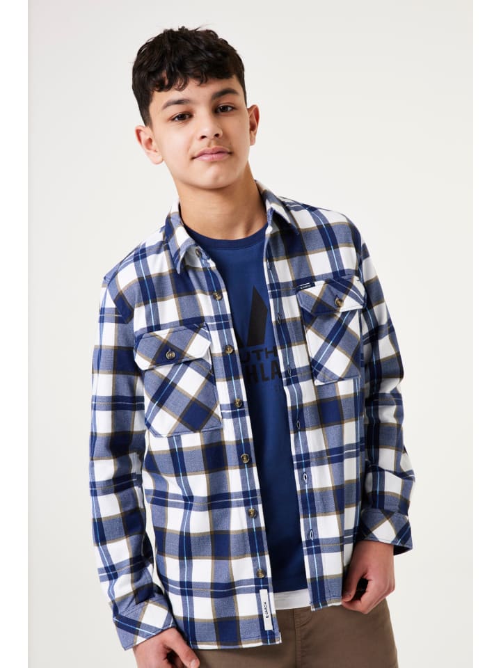 Garcia Thermohemd kariert in whale blue günstig kaufen