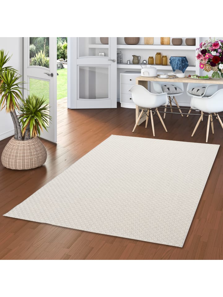 Pergamon In- und Outdoor Teppich Flachgewebe Carpetto in Silber Creme günstig kaufen 120 x 170 cm