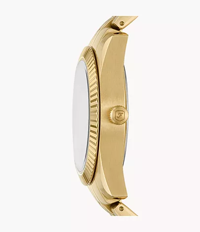 Fossil Uhr Scarlette 3-Zeiger-Werk Datum Edelstahl goldfarben