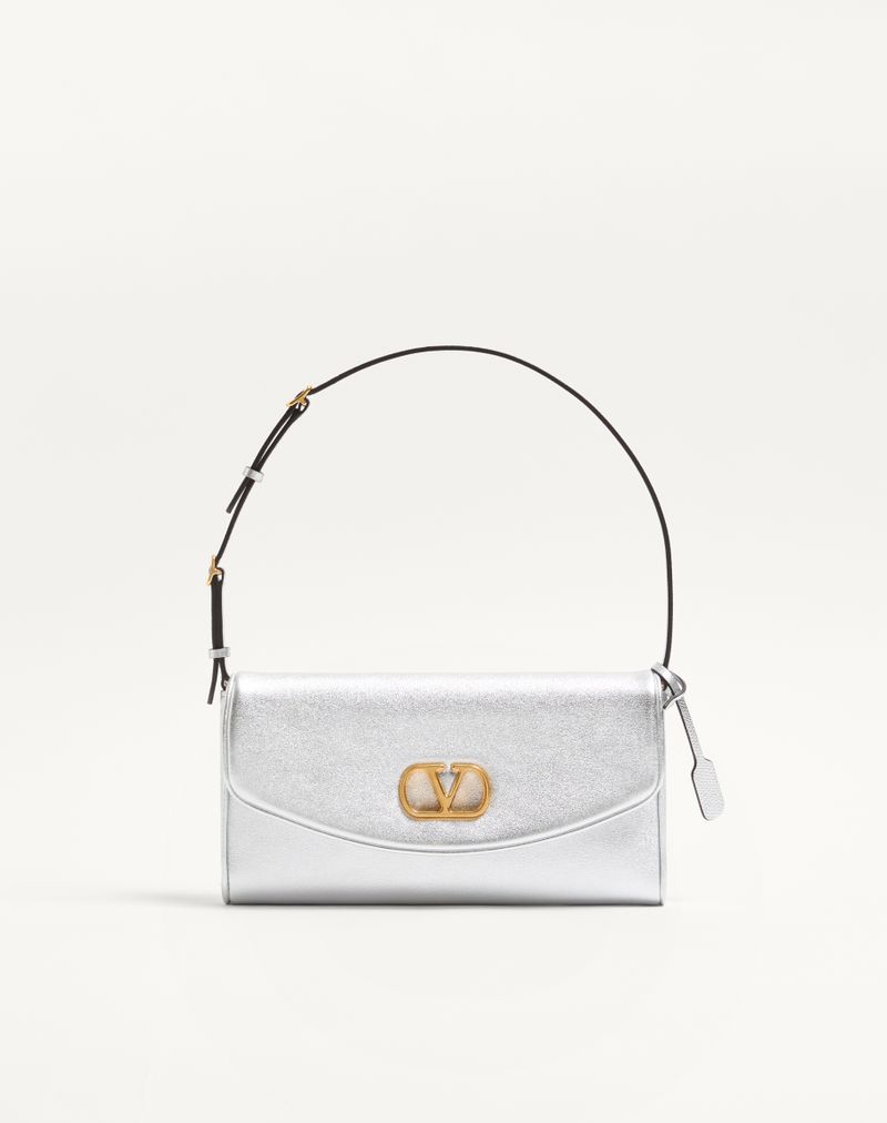 Bolsa de ombro pequena Valentino Garavani Devain em couro napa laminado