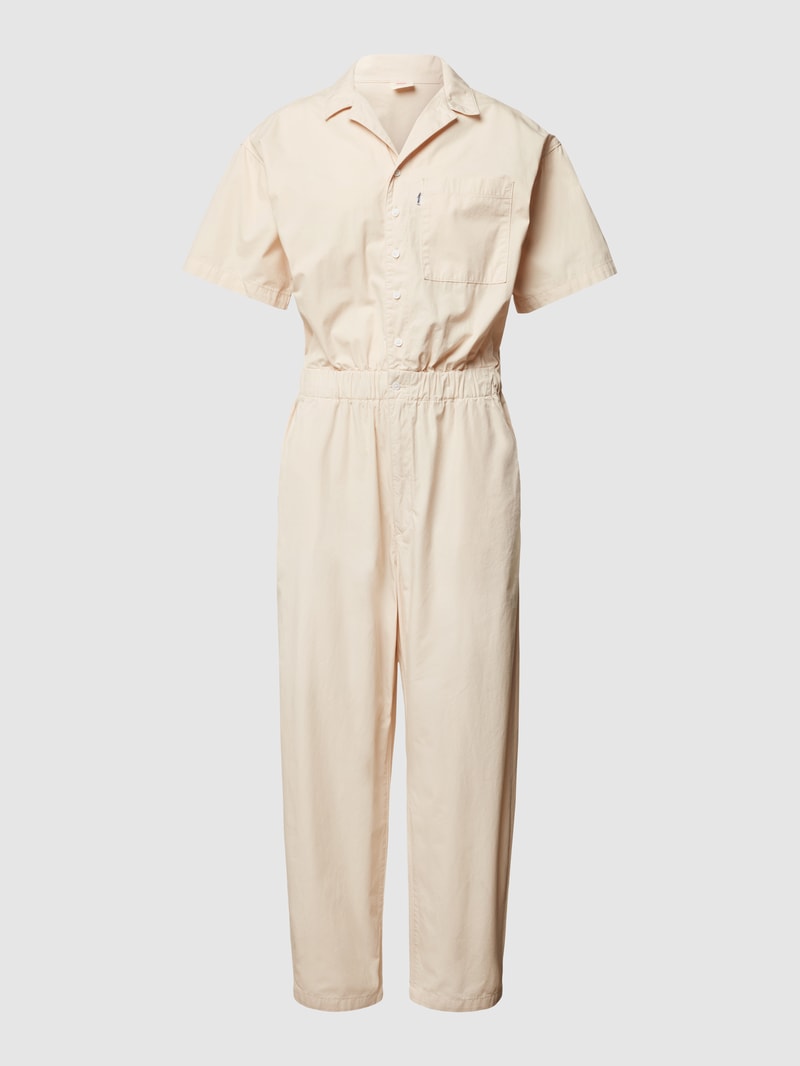 Jumpsuit mit Brusttasche und elastischer Taille in ecru