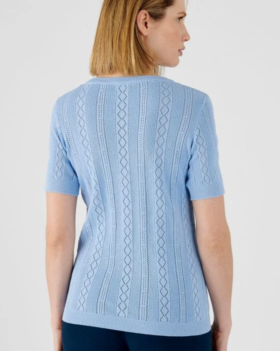 Pull ajouré manches courtes