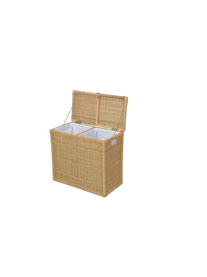 möbel-direkt Wäschsammler DUO Rattanwäschekorb in beige günstig kaufen 1 Stück