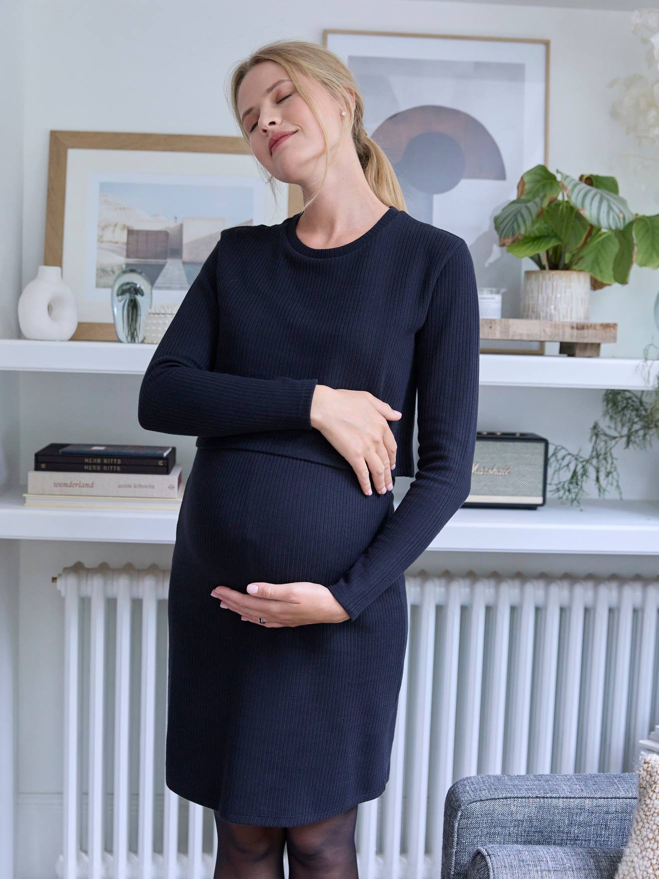 Vertbaudet Jerseykleid für Schwangerschaft & Stillzeit - schwarz