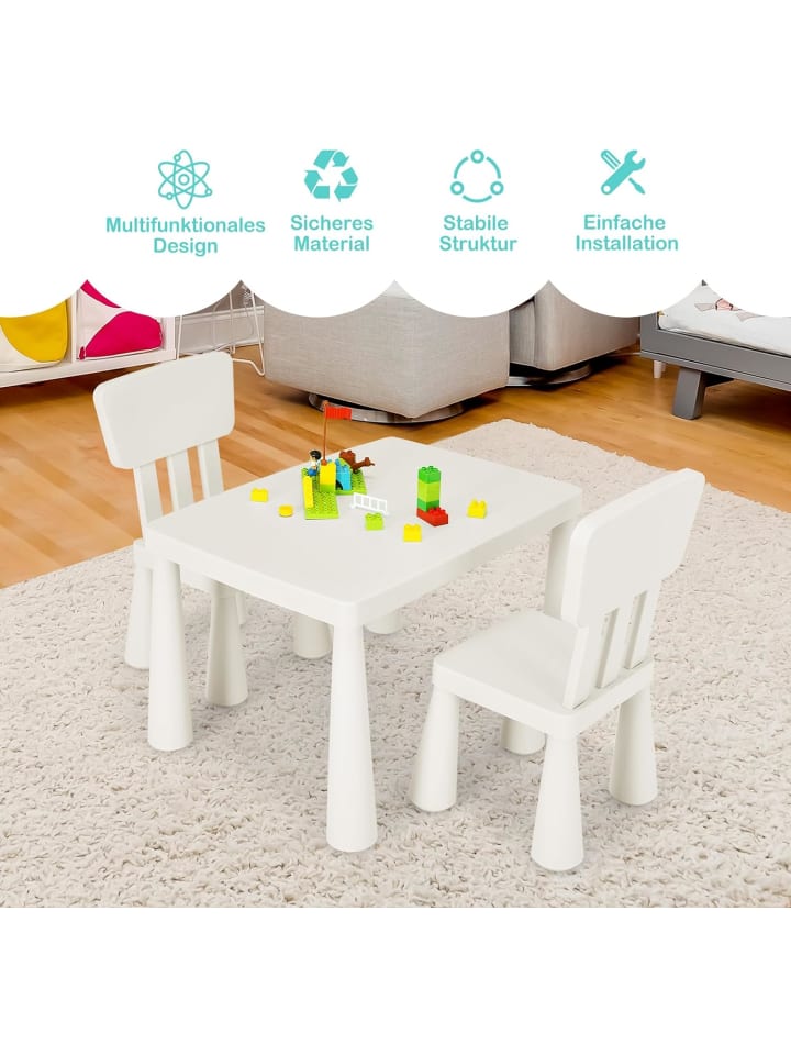 COSTWAY Sitzgruppe 3 tlg. Set in Weiß günstig kaufen onesize