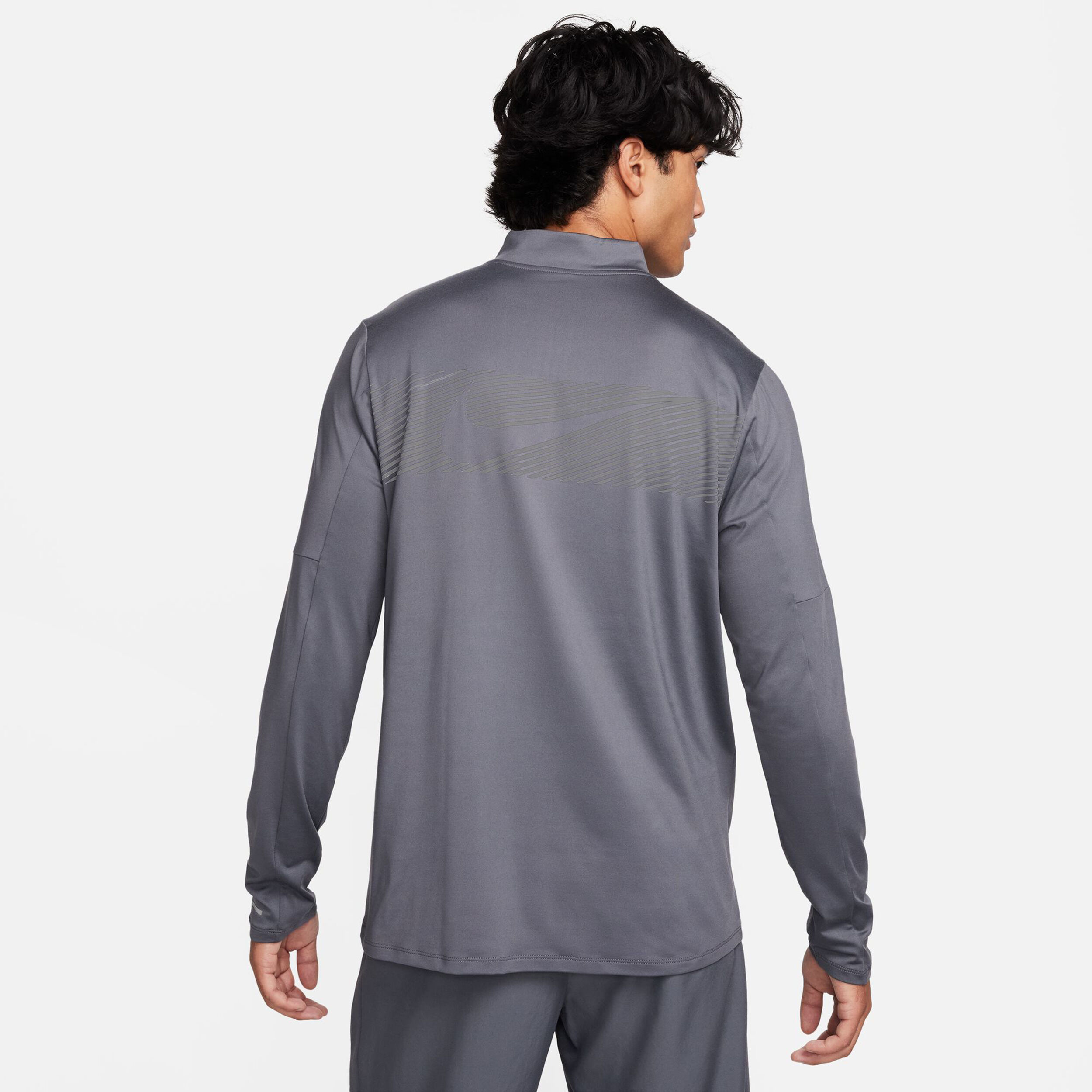 Dri-Fit Element Flash Half-Zip Laufshirt Herren - Grau