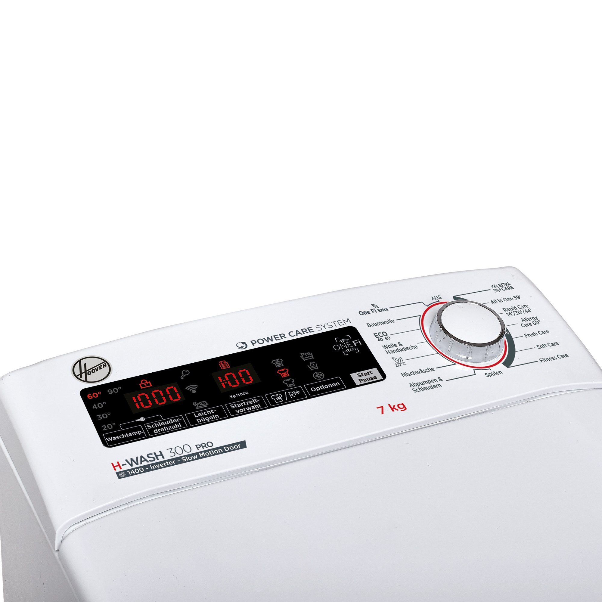Hoover Waschmaschine Toplader H3TFMQ47TAMCE-84, 7 kg, 1400 U/min, Power Care System: Vermischt Wasser und Waschmittel