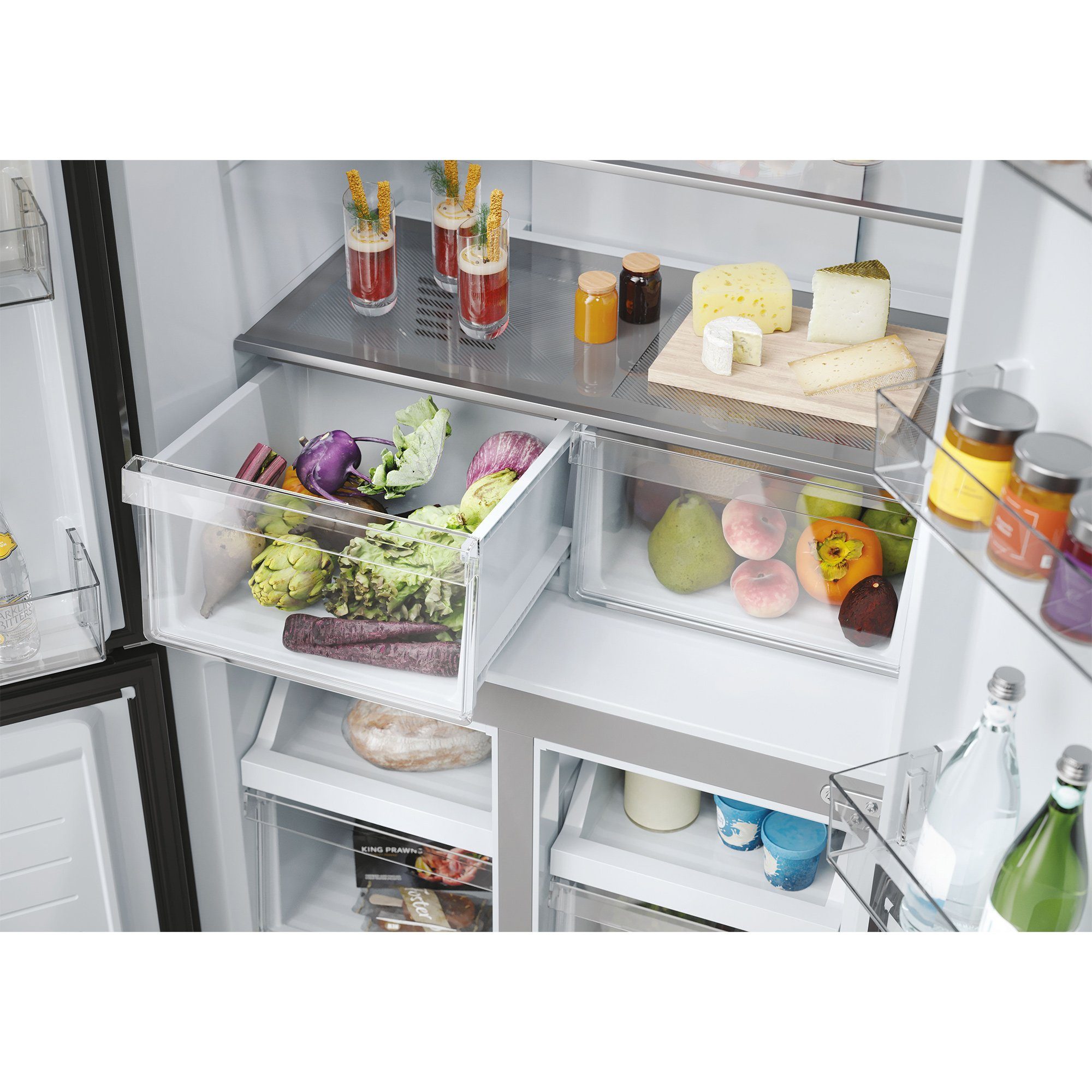 Haier Side-by-Side HCR3818ENMM, 181.5 cm hoch, 83.3 cm breit, Inverter Kompressor: energiesparend und leise