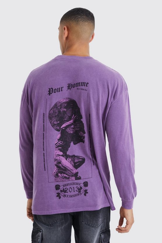Langärmliges Oversize T-Shirt mit Print