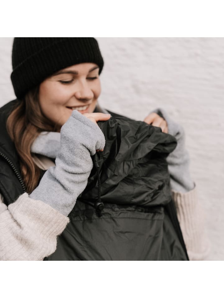 Hoppediz Tragecover Fleece-Cover 3-in-1 mit Regenschutz, Schalkragen & Stulpen in anthrazit günstig kaufen onesize