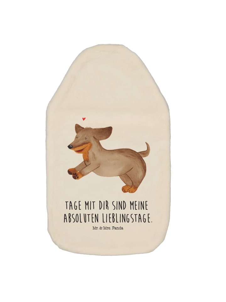 Mr. & Mrs. Panda Wärmflasche Hund Dackel mit Spruch in Weiß günstig kaufen onesize