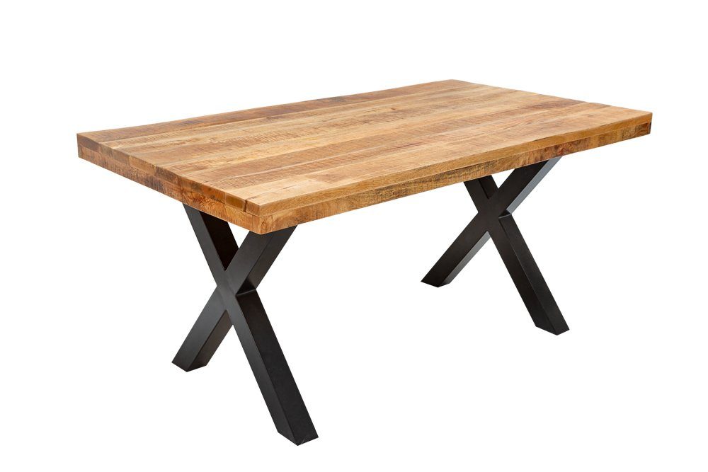 riess-ambiente Esstisch IRON CRAFT 160cm natur / schwarz (Einzelartikel, 1-St), Massivholz · Metall · X-Gestell · Mangoholz · Industrial