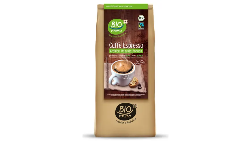 BIO PRIMO Bio Fairtrade Kaffee Espresso Bohne 1 kg
