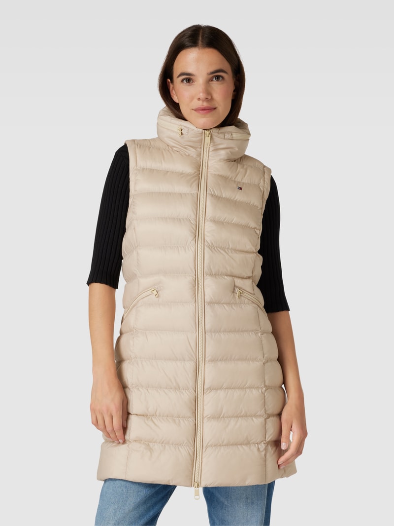 Steppweste mit Kapuze Modell 'GLOBAL' in beige