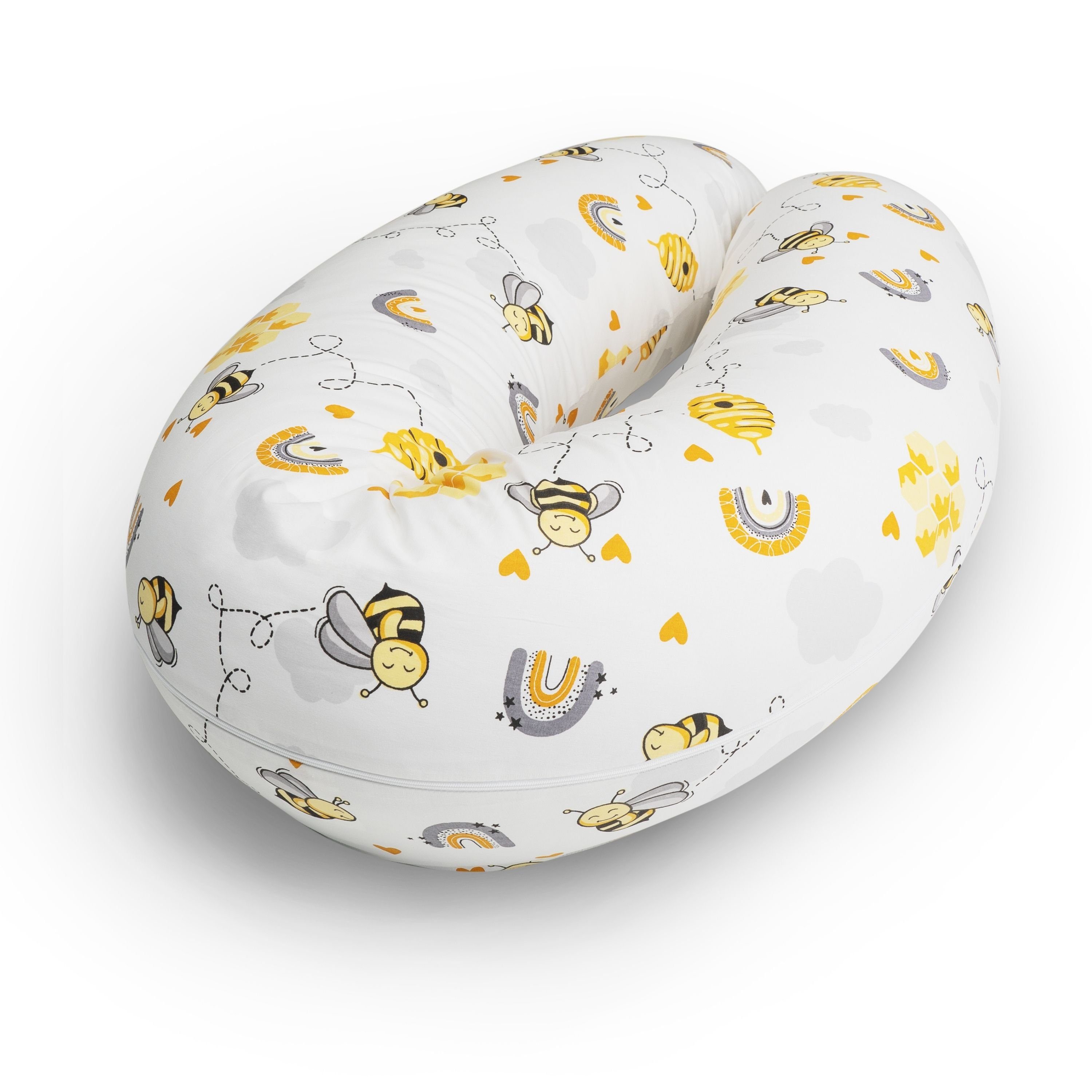 SEI Design Stillkissen Seitenschläferkissen Babynestchen mit EPS Mikroperlen, Schwangerschaftskissen mit Bezug, Bezug 100% Baumwolle