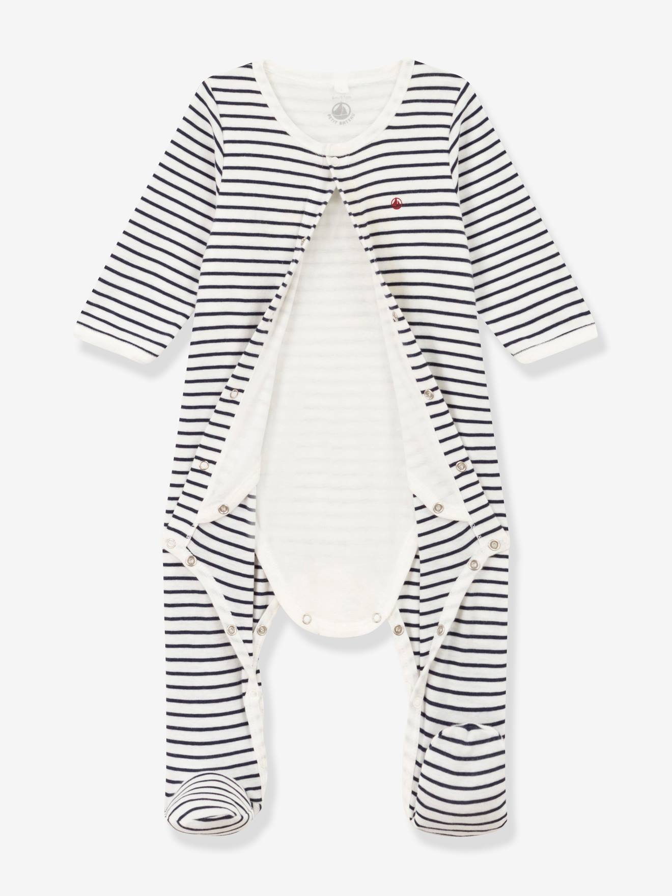 Petit Bateau Baby 2-in-1-Strampler mit Body PETIT BATEAU - marine