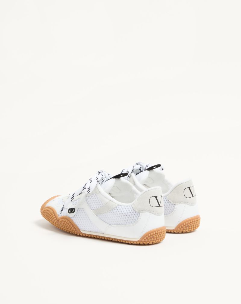Baskets Amphibia en cuir de veau caoutchouté et cuir fendu