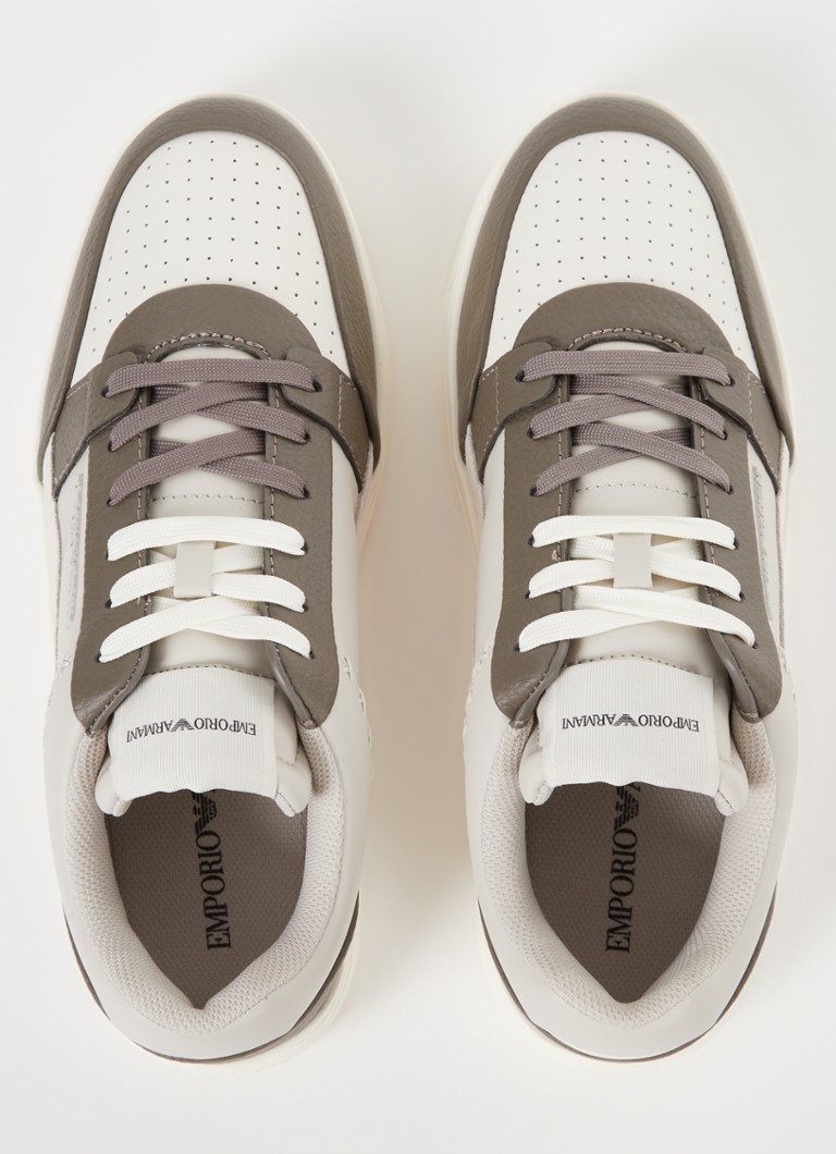 Sneakers Emporio Armani in pelle con dettagli in camoscio