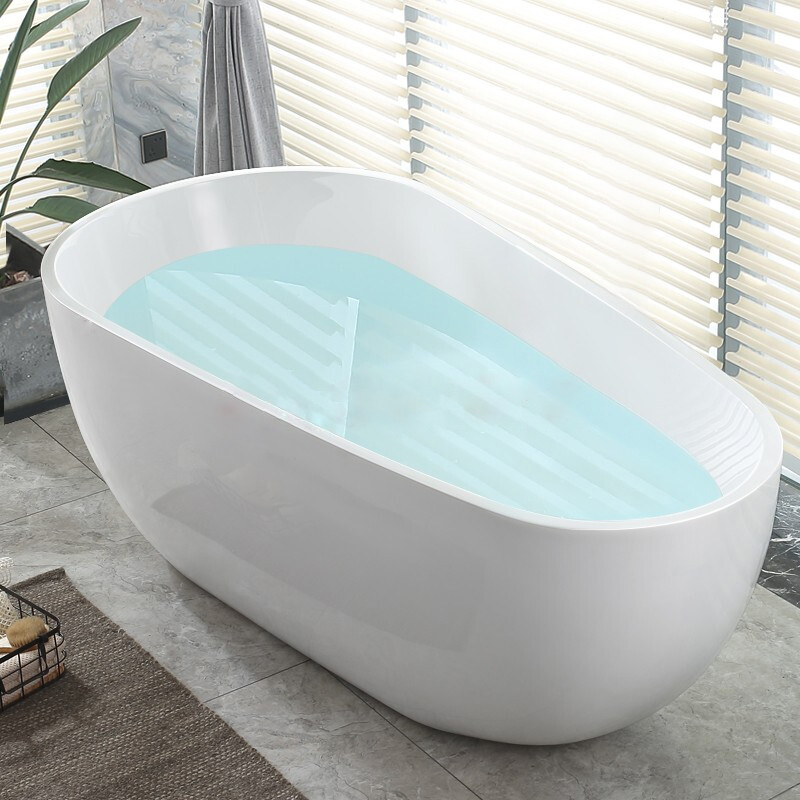 TroniTechnik Freistehende Badewanne Acrylbadewanne Standbadewanne Dia 170cm x 80cm x 58cm