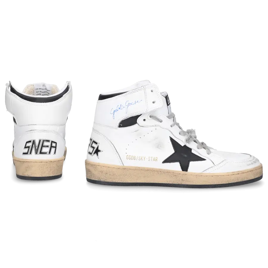 Golden Goose - Sneaker high SKY STAR Kalbsleder - weiß