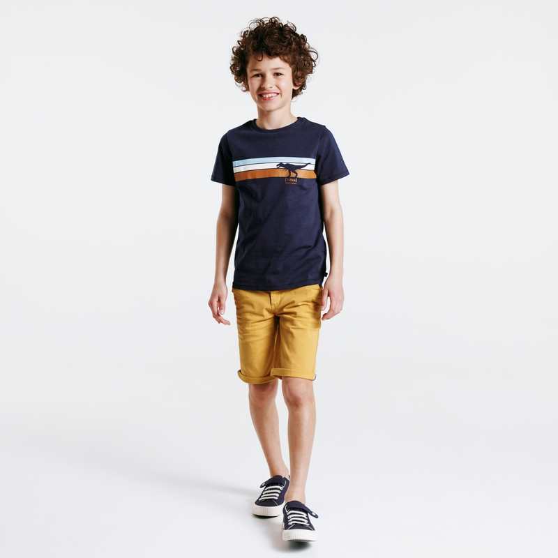 Bermuda slim en toile unie jaune garçon