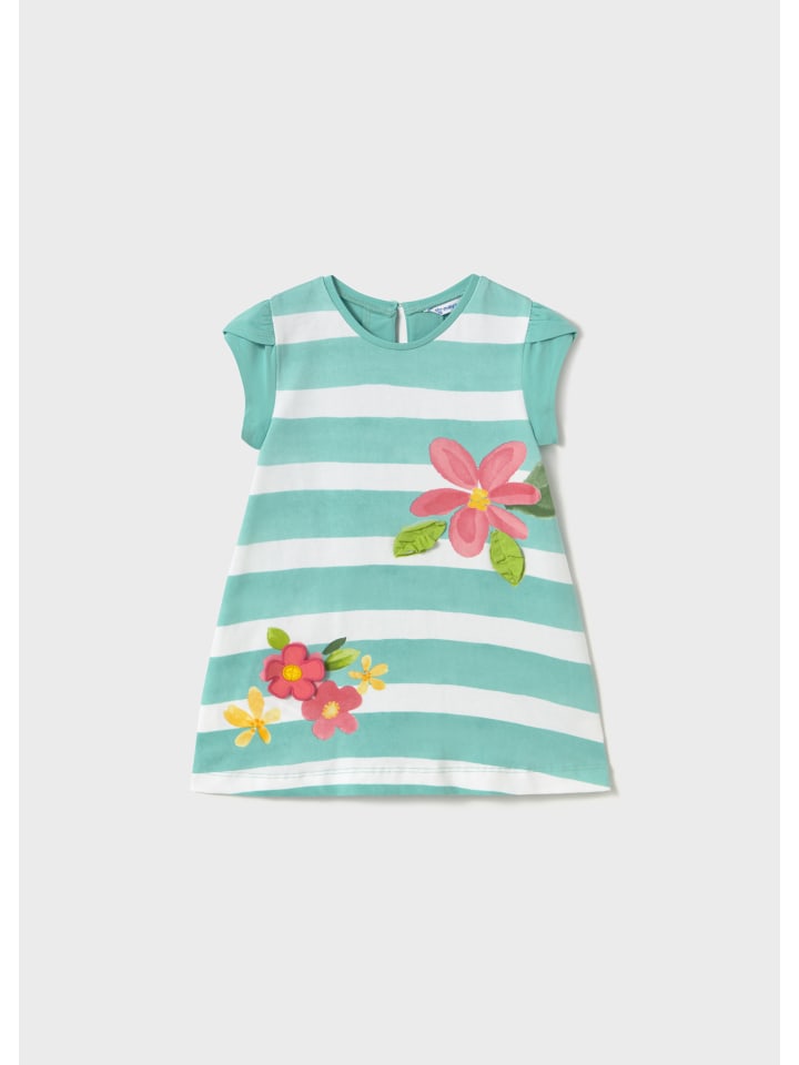 Mayoral Sommerkleid aus Jersey mit Blumen in wasserblau günstig kaufen